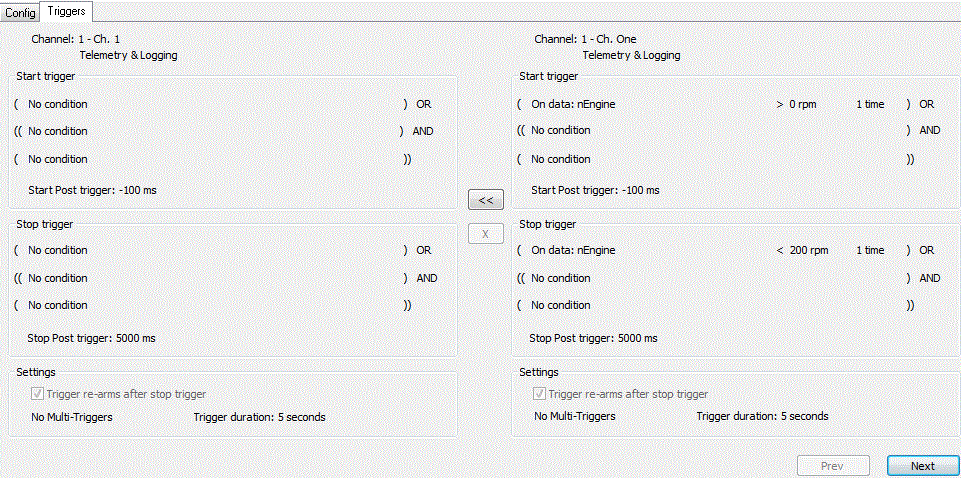 Remote Configuration Compare - Triggers Tab