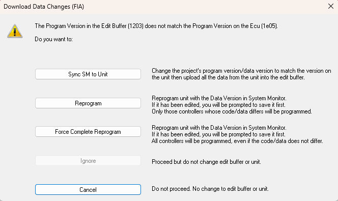 Download Data Changes Dialog